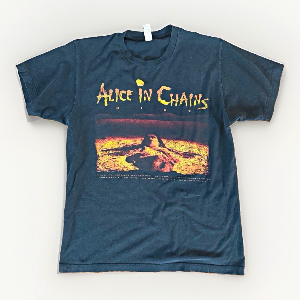 Tultex Alice in Chains Dirt Black Graphic Print Crew Neck T-Shirt Men's M